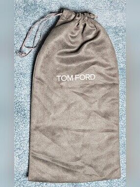 Authentic Tom Ford Dark Gray Soft Suede Cotton Drawstring Dust Bag Jewelry Pouch